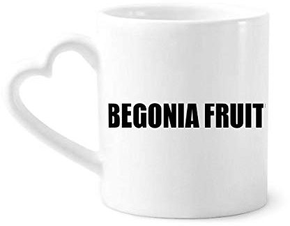 Begonia Fruit Fruit Name Foods Coffee Mugs Pottery Ceramic Cup with Heart Handle 12oz Gift