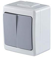 Aufputz Lichtschalter Serienschalter IP44 Farbe Grau 10A 230V serie BETA