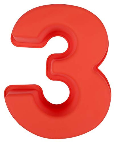 Bäcker & Lecker Kuchenform Silikon Zahlen Große Anzahl 3 Backform Backen Geburtstag Jubiläum Geburtstagstorte 20 x 25 cm (MEHRWEG)