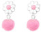 Monkimau Mädchen Ohrringe Blume Ohrstecker aus 925 Sterling Silver echt Silber mit Bommel