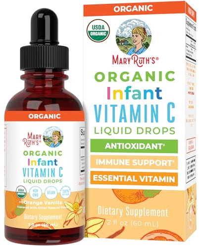 MARYRUTH'S Infant & Baby Vitamin C Supplement | USDA Organic Vitamin C Liquid Drops for Infants | Ages 6-12 Months | Immune Support | Overall Health | Vegan | Non-GMO | Gluten Free | 2 Fl Oz