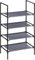 SONGMICS 4-Tier Shoe Rack, Shoe Shelf, Shoe Storage Organiser, Space-Saving, 28 x 45 x 80 cm, Metal Frame, Non-Woven Fabric Shelves, for Hallway, Bedroom, Grey LSR004G02