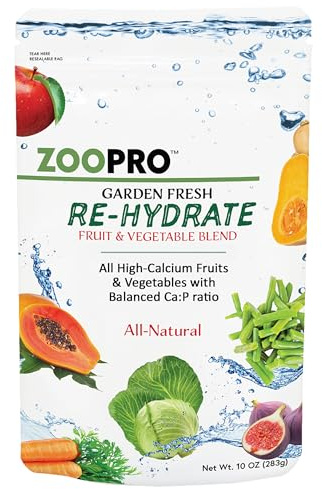 Exotic Nutrition Garden Fresh Re-Hydrate - High Calcium Dried Fruit & Vegetable Mix - for Sugar Gliders, Marmosets, Parrots, Conures, Iguanas, Turtles, Lizards, Bearded Dragons, & Other Small Pets