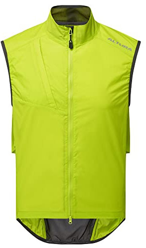 Altura Mens Airstream Lightweight Water Repellent Packable Cycling Gilet - Lime - XX-Large