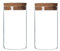 2 Pcs 300ml Stackable Clear Glass Jar Set High Borosilicate Glass Cylinder Airtight Food Storage Container Canister Jar with Cork Lid Airtight Food Storage Canister Jar for Tea Herbs Coffee