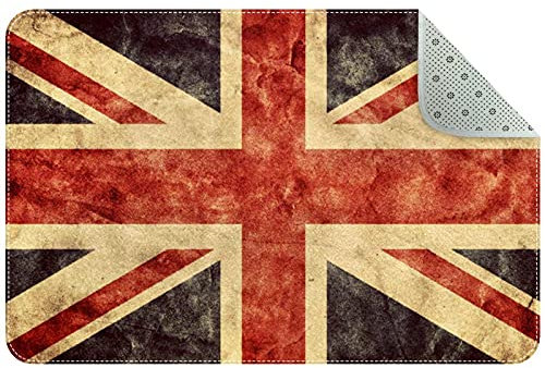 Union Jack Vintage UK Flag Door Mat, Doormat Dirt Trapper Non-slip, Machine Washable, Soft, Absorbent Entrance Rug Floor Mat for Eneryway, Patio, Hallway, Garden, Indoor and Outdoor