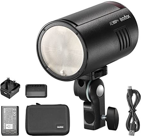 GODOX AD100Pro Pocket Studio Flash Light Photography Strobe with OLED Screen 5800K Built-in 2.4G Wireless X System with 2600mAh Battery Compatible with Canon Nikon Sony Olympus Camera