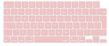 MOSISO Keyboard Cover Skin Compatible with MacBook Air 13.6 M3 A3113 M2 A2681 2025-2022, for MacBook Air 15 2025-2023, for Mac Pro 14/16 inch M4 M3 M2 M1 2021-2025, EU Layout, Rose Quartz