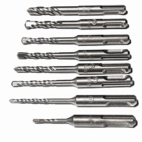 SYHML-SHOP SDS Plus Drill Masonry Drill Bits Set，8PCS Or 10PCS 3-10mm Solid Alloy Tip SDS Plus Round Shank Hammer Drill Bits For Bricks Masonry (Color : 8PCS, Overall Length : 66-110mm)