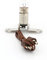 BELI-BECO 435 Skalenlampe für Puppenhaus oder Krippe mit Beleuchtung - Krippenbeleuchtung - klare Glühlampe mit Stegfassung E 10-4,5 V - 0,2A mit 400 mm Litze und Doppelstecker (Braun)