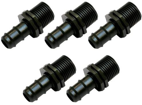 acquaverde Raccordo Portagomma e Filettato Maschio, Connettore Giunto per Tubi Irrigazione - Orto Facile (5, 25 mm x 1)