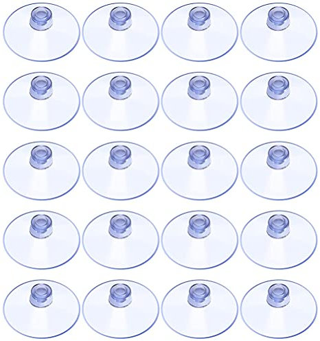 20 Piezas Ventosas Transparentes, HZYIQ Mini Ventosas de Plastico sin Ganchos, Ventosa Pequeñas para Cristal, Azulejos, Mesa, Ventana, Espejo, Baño, Armario - 20mm