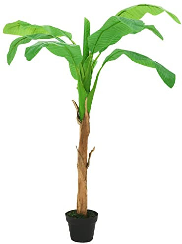 INLIFE Künstlicher Bananenbaum mit Topf 180 cm Grün