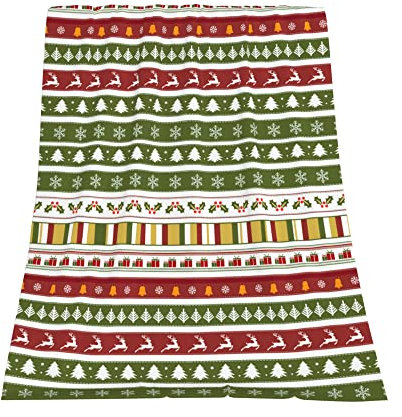 Weihnachts-Überwurfdecke, leichte Weihnachtselch, Schneeflocken, Weihnachtsbaum, Glocken-Überwurfdecke, Urlaubsthema, warme und gemütliche Überwürfe für Winterbettwäsche, Couch und Geschenk