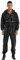 Oyolan Men's One Piece Waterproof Rainsuit Reflective Strip Full Body Over Rain Suit Work Wear Black L