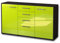 Lqliving Sideboard Donatella, Korpus in anthrazit matt, Front im Hochglanz-Design Grün (136x79x35cm), inkl. Metall Griffen, Made in Germany