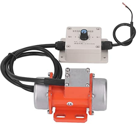 Fockety Motore di Vibrazione del Vibratore per Calcestruzzo, Motore di Vibrazione Elettrico con Cassa in Lega di Alluminio da 30 W 4000 Giri/min con Regolatore di velocità, Motore (DC24V)