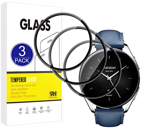 X-Dision [3 Pack] Screen Protector Compatible with Xiaomi Mi Watch S2 46MM,[Scratch Resistant, High Definition][3D Curved Full Cover] Protector for Xiaomi Mi Watch S2 46MM