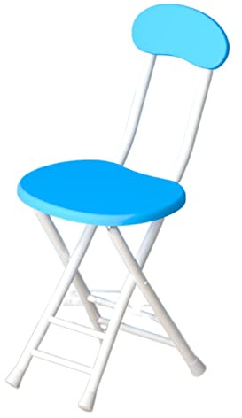 MMOU Faltstühle für den Innenbereich - Klappbare Holzstühle mit Rückenlehne für Erwachsene - Praktische Küchenhocker zum Sitzen (Color : Blue)