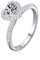 Ayoiow Partnerring Damen, Ringe 925 Damen mit 0.5ct Moissanit Herz Halb Ewigkeit Ring Größe 52 (16.6)