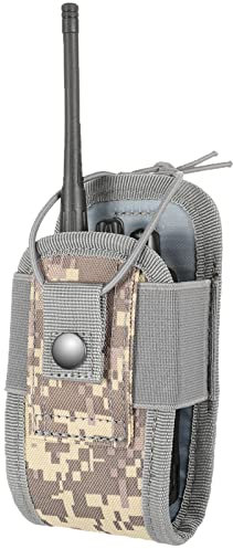 FRTKK Tactical Radio Holder Radio Holster Molle Radio Pouch Universal Radio Case Military Heavy Duty Radio Bag for Police Firefighter Two Ways Walkie Talkies Vest (ACU-small)