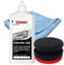 Craft-Equip Politur-Set bestehend aus einer SONAX 500ml Polish+Wax Color WEISS + Craft-Equip Ø90mm Polierpuck ROT + Craft-Equip Microfasertuch BLAU