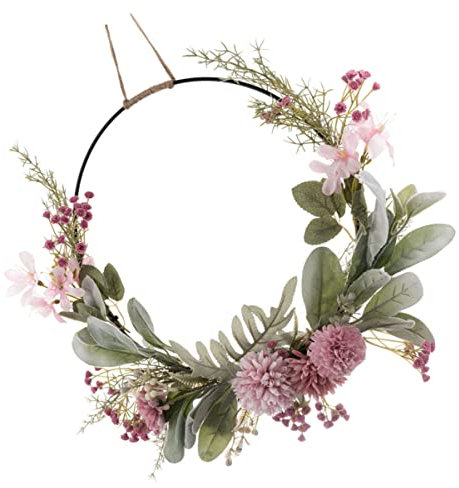 CORHAD Künstliche Girlande Kranz Blumenkranz Metall Mit Blumen Osterkranz Anhänger Blumen- Kleiner Eukalyptuskranz Trockenblumen Dekorativer Kranz Lämmer Eisen Das Schild Haustür
