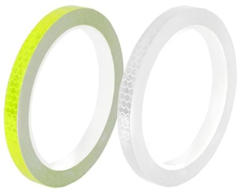 Reflective Tape, 8m*10mm Safety Warning Stickers Security Marking Tape Self-Adhesive Waterproof High Visibility for Outdoor Vehicles Bikes Helmets Baby Strollers Trucks (2 Rolls)