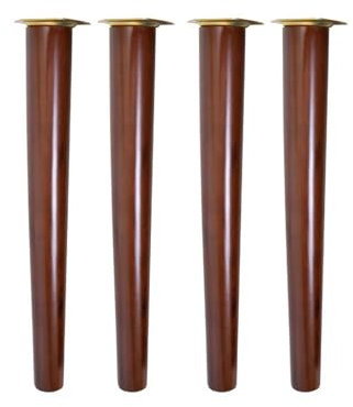 4X Holz Möbelfüße Schräg Konisch Möbelfüße Massivholz Ersatz Tischbeine, mit Montageplatte Gummipads für Sofa Bett Schrank Couch Stuhl (50CM,walnut-vertical)