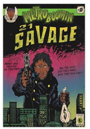 AmAzwi Metro Boomin Heroes & Villains (21 Savage) Comic-Poster, Leinwand-Poster, Schlafzimmer-Dekor, Sportlandschaft, Büro, Raumdekoration, Geschenk, ungerahmt: 30 x 45 cm