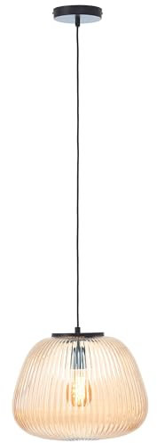 Brilliant Lampe Kaizen Pendelleuchte 35cm amber-bernstein/schwarz matt Kunststoff braun 1x A60, E27, 40 W