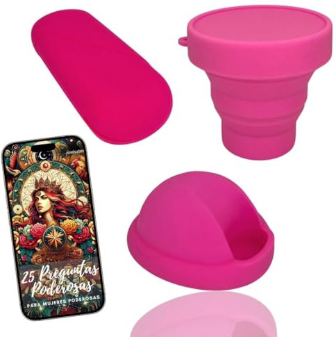 Disco Menstrual Premium, Kit de Disco Menstrual con Vaso Esterilizador y Estuche, Copa Menstrual para Relaciones, Copa Menstrual de Silicona Médica, Alternativa a Tampones y Compresas (L-Grande)