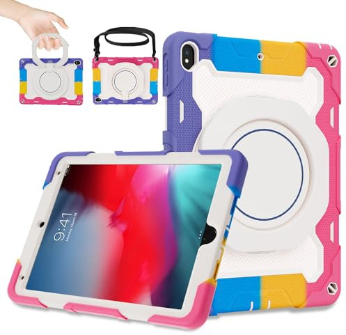 ROISKIN iPad Air 3rd Generation Case 2019: Heavy Duty Cover for iPad Pro 10.5 Case 2017 with 360° Rotating Stand & Pen Holder & Shoulder Strap for Kids Boys Girls, Pink