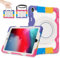 ROISKIN iPad Air 3rd Generation Case 2019: Heavy Duty Cover for iPad Pro 10.5 Case 2017 with 360° Rotating Stand & Pen Holder & Shoulder Strap for Kids Boys Girls, Pink