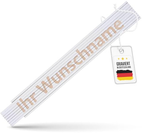 andSmile Zollstock personalisiert - Meterstab mit Namen - personalisierter Zollstock aus Buchenholz - Werkzeug mit Gravur & Wunschname - Geschenk zum Geburtstag, Vatertag