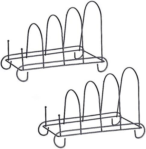Dekorative Teller-Präsentationsständer, Tisch-Bilderständer, 2er-Pack Standhalterung, Eisen-Präsentationsständer, Präsentationshalterung, schwarzer Metallständer for Teller, dekorativer Tellerständer