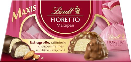 Lindt Schokolade FIORETTO Maxi Marzipan | 138g Geschenkbox | 6 Pralinen mit Marzipan-Dessert-Füllung & Mandelsplittern umhüllt von Crisp, alkoholhaltig | Pralinengeschenk | Schokoladengeschenk