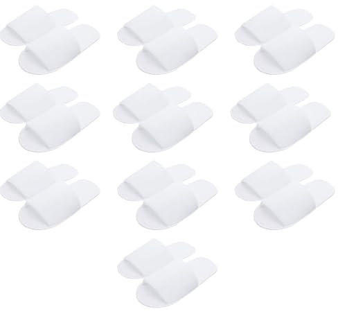 Pantuflas de Algodón y Lino Para Invitados - Zapatillas de Casa Para Mujer y Hombre - 10 Pares Portátiles y Desechables Para Hotel, Boda, Novia