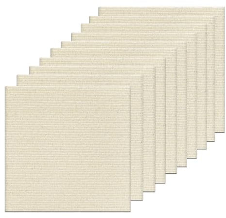 Orgthin Carpet Tiles Peel and Stick, Self Adhesive Carpet Floor Tile 12” x 12”, White Soft Padded Flooring Sticker, Home Decor for Bedroom Living Room Office, 10 Tiles per Box, 10 sq ft per Box