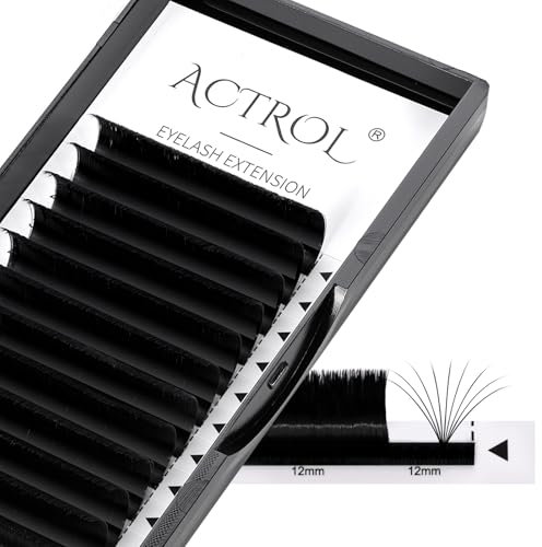 ACTROL Easy Fan Lashes Eyelash Extensions 0.03 D 70° Curl 15mm Tray Mink Volume Premade Russian Lashes 3D-20D Withstand 100℃