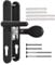 Bwintech 1 Pcs Poignée de Porte en Aluminium Noir pour Porte en PVC, Levier/Pad décalé de 60 et 92mm, distance de trou de vis de 211mm, longueur de plaque de 243mm Poignée de Porte pour Porte en PVC
