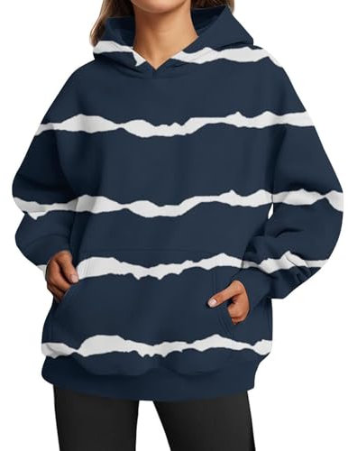HOOUDO Damen Oversized Sweatshirt Langarmshirt Pullover Schwarz Damen B Sale Angebote Bestellung
