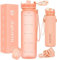 HydroPal 1L Sports Water Bottle, Slim Plastic Drink Bottle with Filter, Leakproof, BPA-free, Ideal for Gym, Running, Travel, School, Office, Outdoor Activities