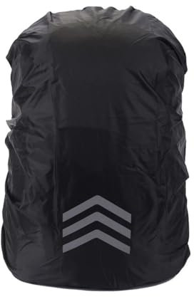 VONCYKI Reflektierender Outdoor-Rucksack, Regenschutz, Radfahren, Wandern, Klettern, wasserdichte Regenhülle für Rucksack, 18–45 l (Schwarz, 8–17 l)