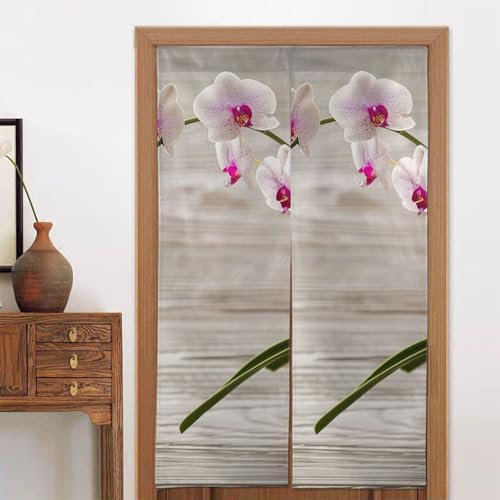 LRHCNZDCP Orchidee bedruckter Verdunkelungsvorhang für Tür, Fenster, 2 Paneele, moderner Stoff für Tür und Fenster