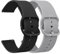 Demark Pack 2 Silicone Watch Straps Bands 20mm 22mm-Quick Release Waterproof Soft Rubber Replacement Straps with Silver Plated Stainless Steel Buckle (Black/Gray, 22mm)