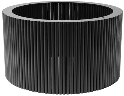 woplus Metall Tischgestell Rund Schwarz mit Riffelstruktur – Ohne Platte (Größ ⌀60 cm)