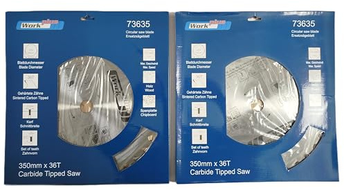 2 x HM Sägeblatt Ø 350 x 30 mm 36 Zähne f. Holz Säge Hartmetall Kreissägeblatt