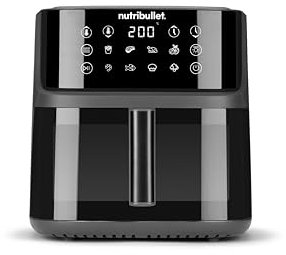 nutribullet Crisplite Vision NBA0811DG, Luftfritteuse, 8 l, digitale Steuerung 80-200 °, PFAS-frei, 8 automatische Einstellungen, Touch-Steuerung, spülmaschinenfester Korb, 2000 W, Mattschwarz
