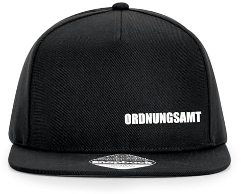 Huuraa Cappy Mütze Ordnungsamt Schriftzug Black Polyester Snapback Kappe Geschenkidee